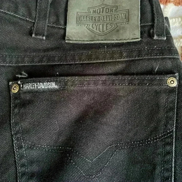 Vintage Men’s Black Harley Davidson Jeans Size 40/34 - Picture 2 of 3